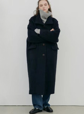 Facade pattern大衣女秋冬新款小个子羊毛羊绒黑色毛呢外套上衣