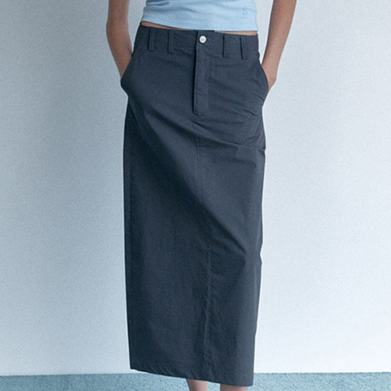 高腰显瘦中长款半身裙2024秋冬