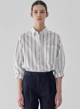 facade pattern条纹衬衫女2025春季款设计感小众LEROBE长袖衬衣