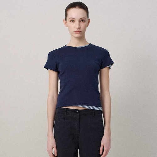 90年代条纹修身短袖T恤