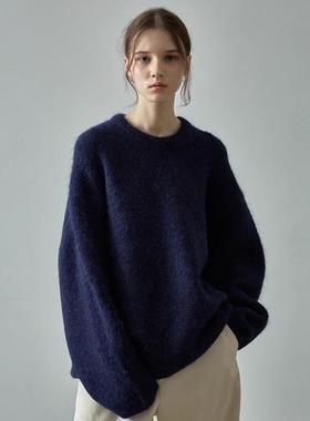 FACADE PATTERN羊毛毛衣女2024秋冬LOW CLASSIC慵懒风针织上衣