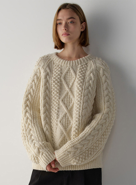 facade pattern麻花毛衣女秋冬新款小众设计款高级保暖羊毛针织衫