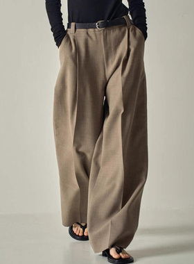 Facade pattern直筒阔腿裤女秋冬新款韩国设计师休闲裤长裤