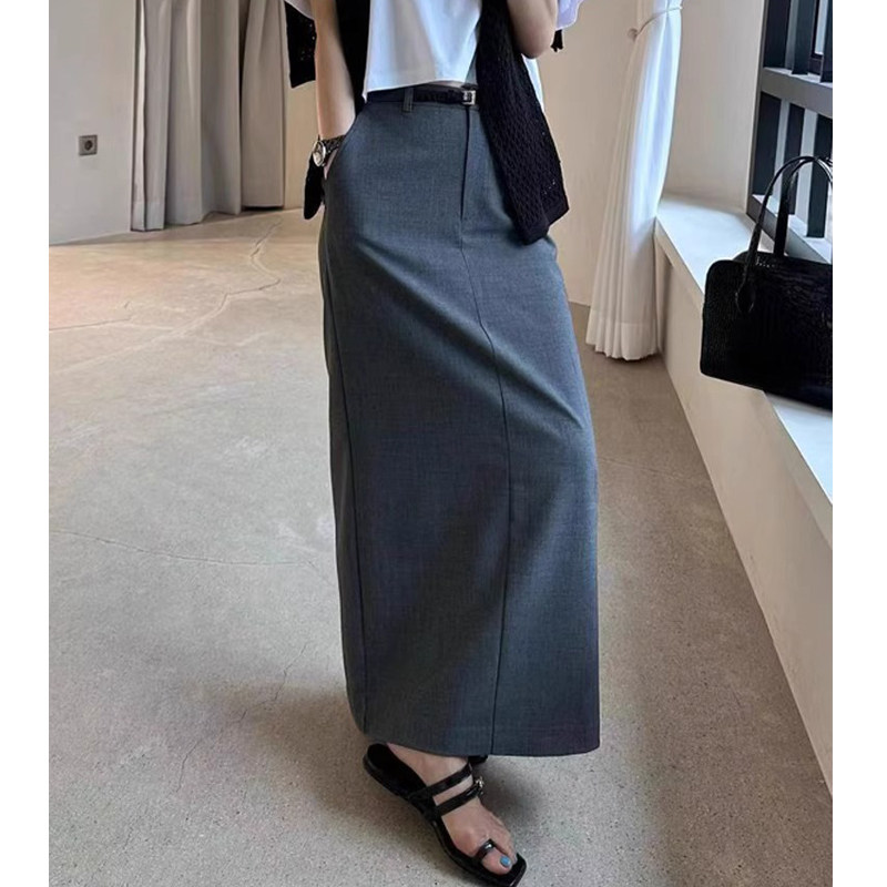 半身裙女羊毛中长款A字裙长裙