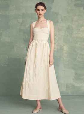 Facade pattern吊带连衣裙女春夏新款显瘦气质长款A字裙子