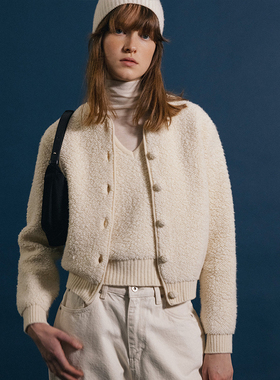 facade pattern羊毛外套女秋冬新款高级感小众小个子毛圈针织衫