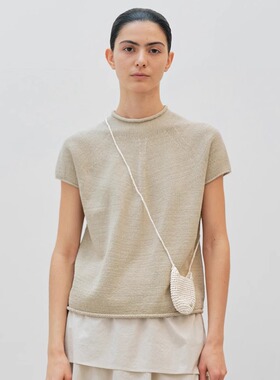 nothing written针织短袖T恤女2025夏季薄款新款设计师款moia上衣