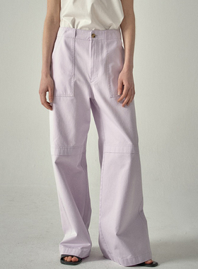 Facade pattern休闲裤女夏款设计师小众工装裤阔腿裤长裤