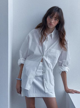 Facade pattern衬衫上衣女春夏新款设计感小众长袖衬衣休闲上衣