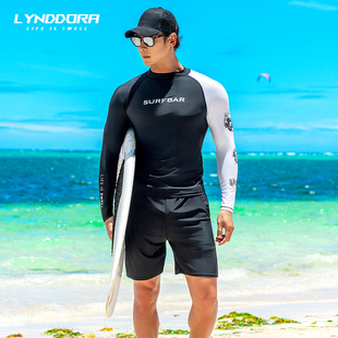 上衣漂流沙滩泳裤 浮潜水服速干水母衣冲浪服长袖 男款 防晒泳衣套装