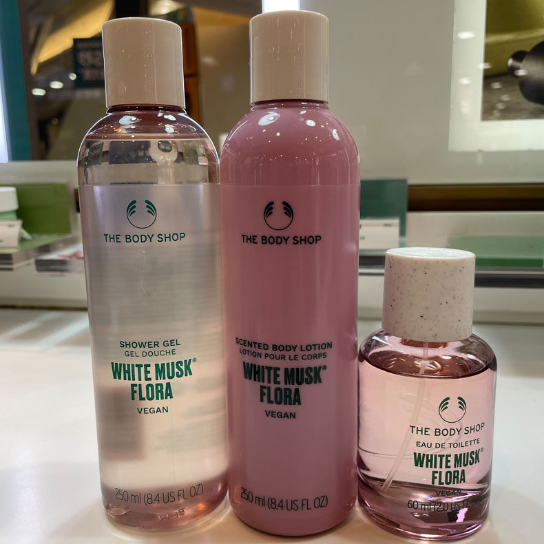 英国the body shop美体小铺白麝香氛露沐浴身体乳全身保湿滋润