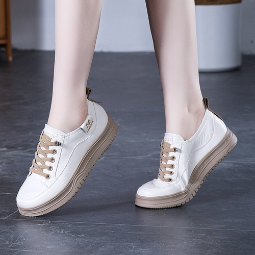 真皮软底女鞋轻便休闲百搭小白鞋