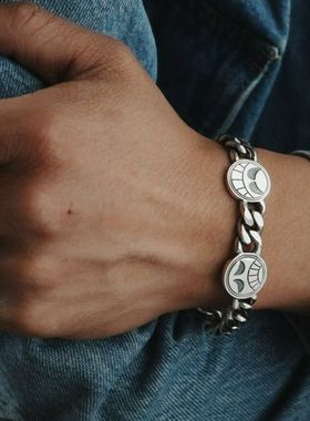 复古新个性跨境新款手链新款潮流时尚穿搭电镀手链送男朋友ins潮
