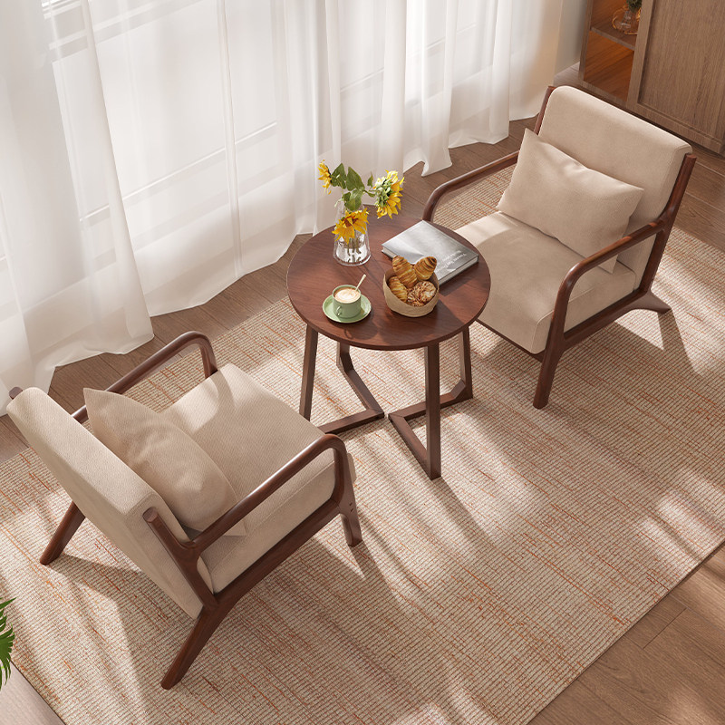 客厅单人椅中古风单人沙发轻奢高端居家休闲椅小户型单人沙发椅子