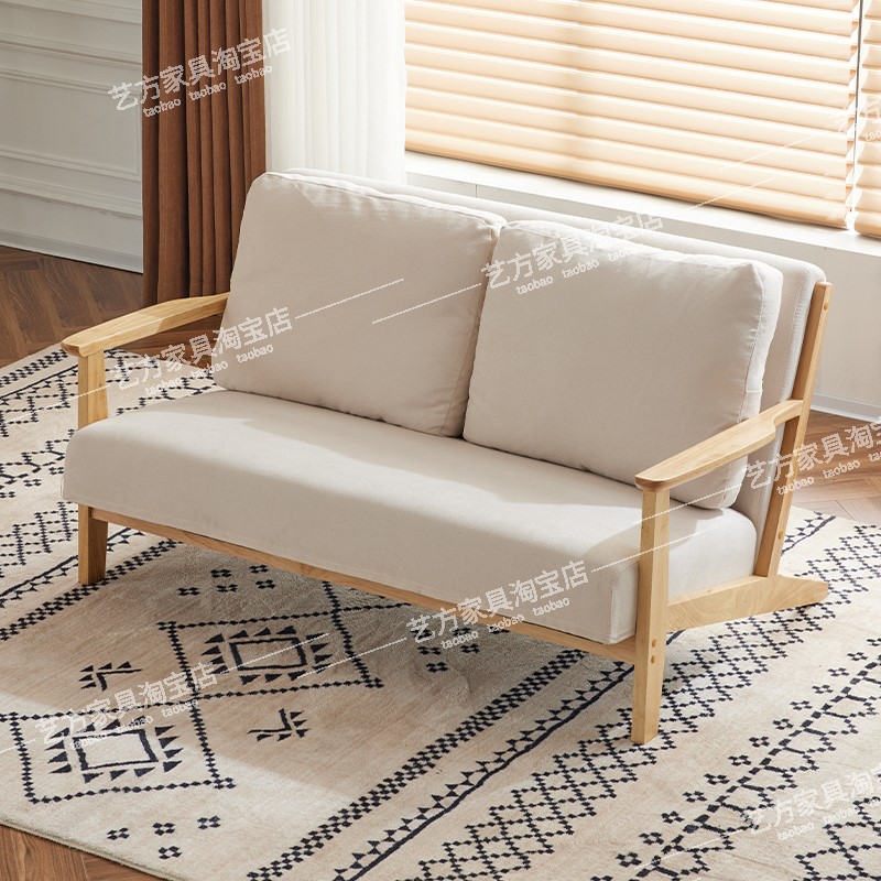 茶楼卡座中式全实木三人位沙发