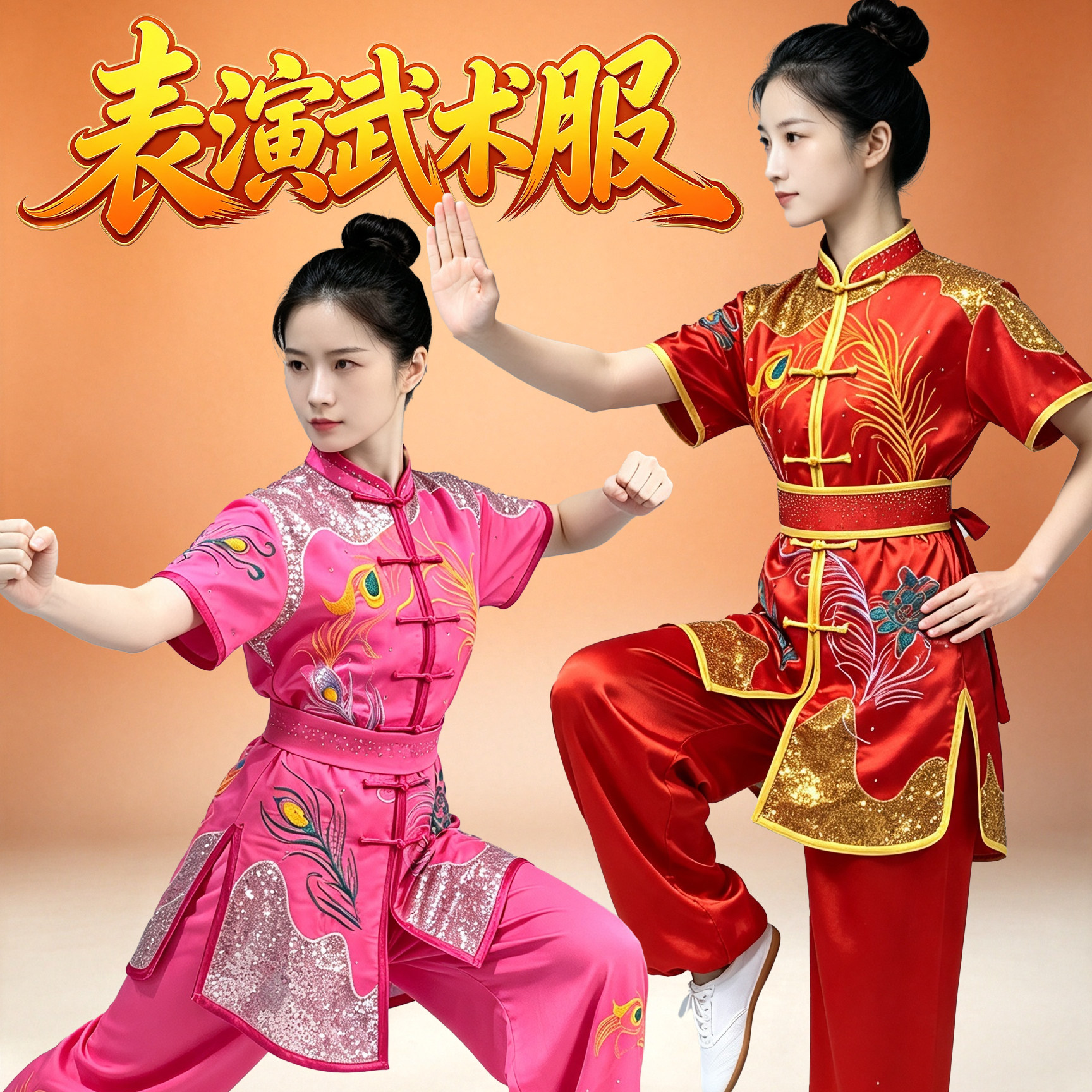 武极堂 武术服表演服比赛专用服装女儿童竞赛服练功演出服套装男