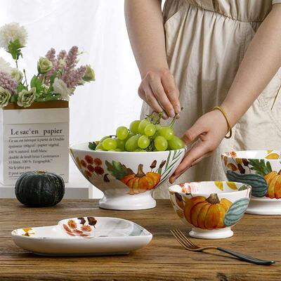 Guest American Style High Foot Bowl Round Fruit Salad Bowl P