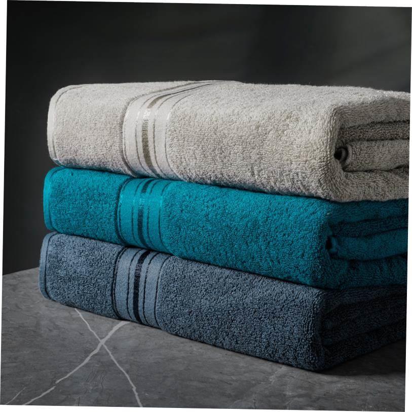 100% Cotton Bath Towel Set Absorbent Adult Bath Towels Solid