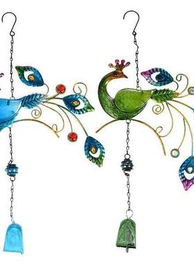 2pcs Creative Peafowl Wind-bell Iron Crafts Hanging Pendant