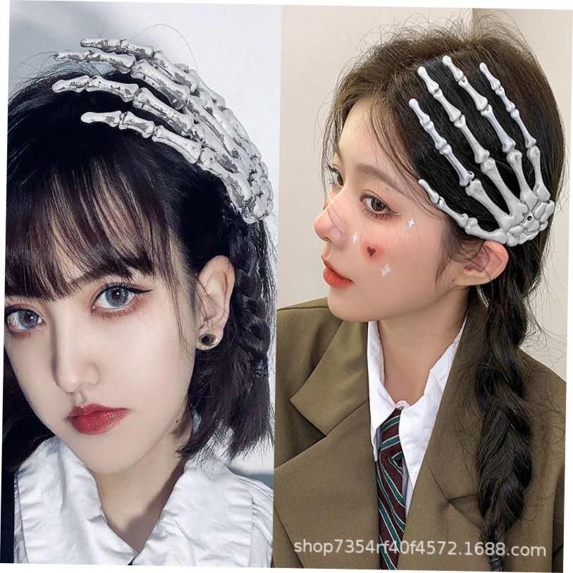Skull claw hairpin Halloween headdress Scary skeleton 万圣节