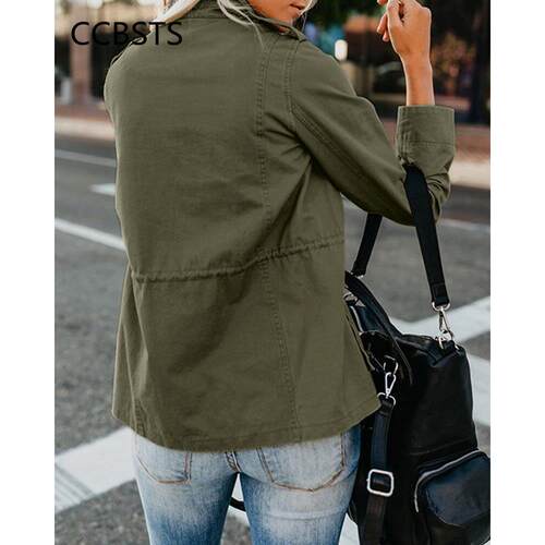 Women Safari Jacket For Ladies Coat Green Military Jackets