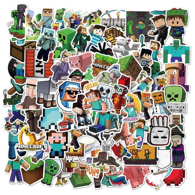 100pcs adventure game minecraft graffiti stickers mobile