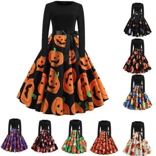 Halloween Cosplay Costume Props Fancy Pumpkin Womens Dress L