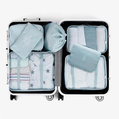 7PCS Compression Packing Cubes Travel Luggage Organizer bag