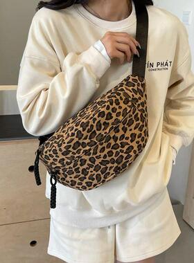 Fashion Leopard Print Waist Bag Set Trend Fanny Pack Woman