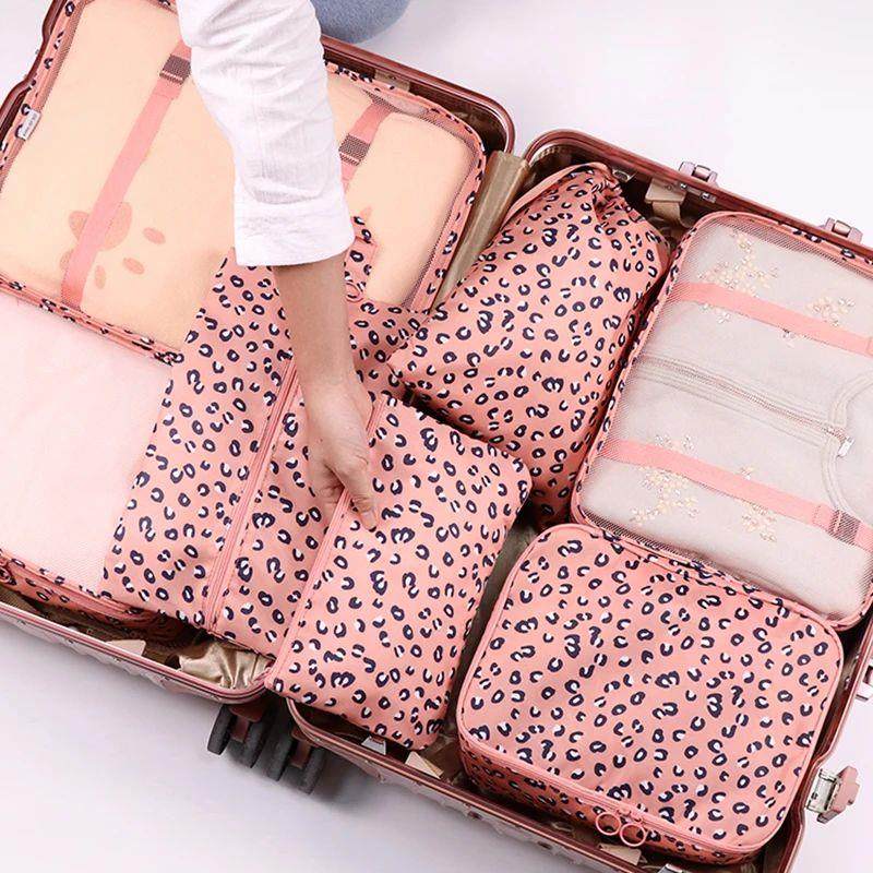 6-piece large size travel organizer portable suitcase organi