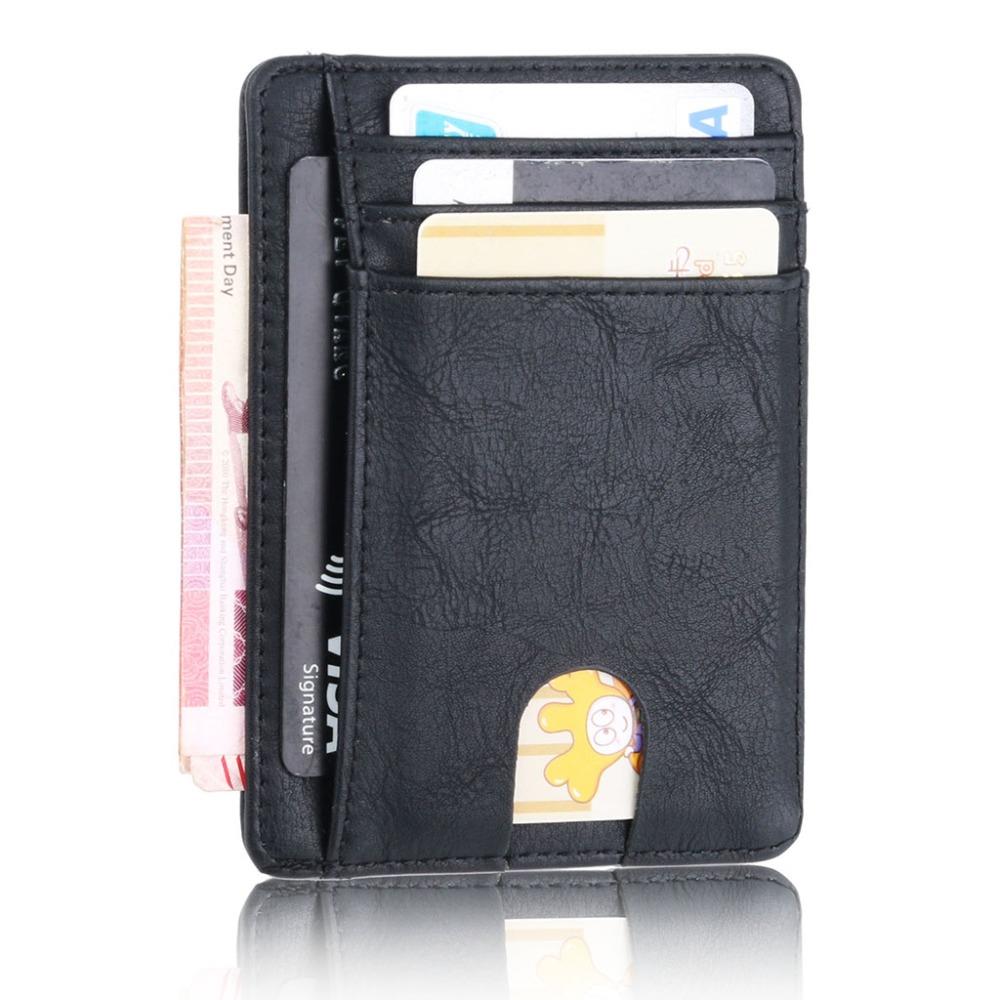 Slim RFID Blocking Leather Wallet Credit ID Card Holder Purs