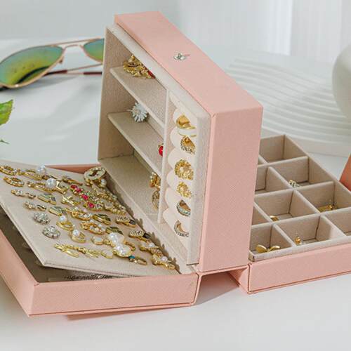 Fashion PU Leather Jewellery Storage Boxes PU首饰便携收纳盒