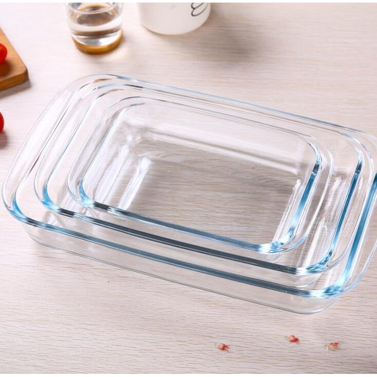 tempered glass dish microwave oven pan risotto dish rectan