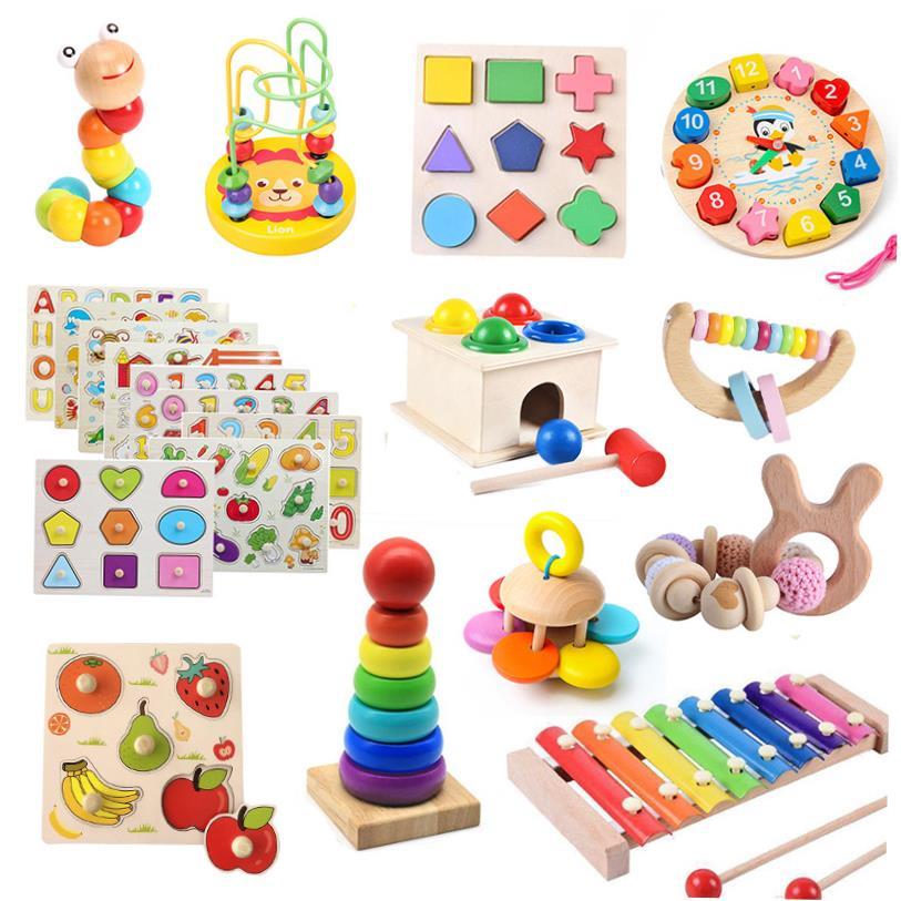 Montessori Baby Toys Kids 3D Wooden Puzzles Early Learning B