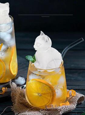 3D Cute Cat Ice Cube Molds 4 Holes Silicone Ice Cube Tray An