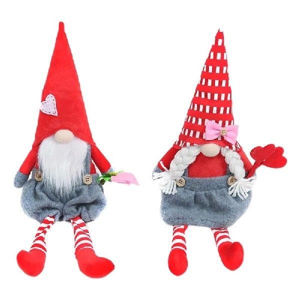 Valentines Day Gnomes Decor Sitting Long-legged for Doll