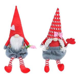 Decor Sitting Long Valentines for Gnomes legged Doll Day