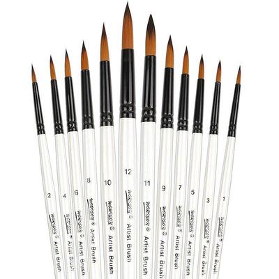 12 PCS Round Filbert Paint Brushes Set, Artist Brush for Acr