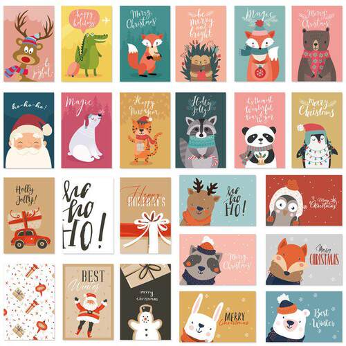 24pcs Christmas Greeting Card Envelop Merry Christmas Cards