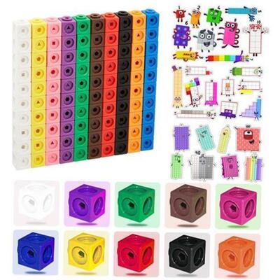 100pcs Numberblocks Multilink Linking Counting Cubes Snap