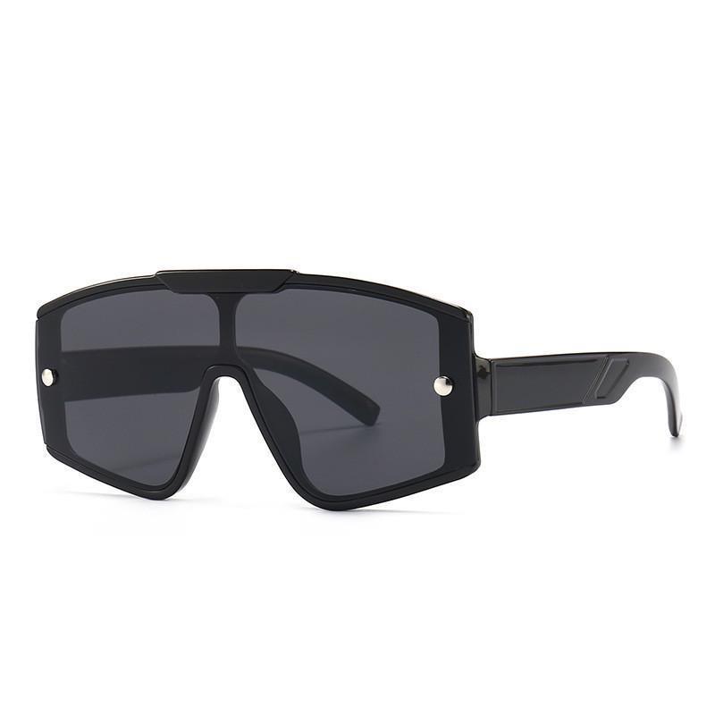 One piece flat top retro oversized frame sunglasses female I