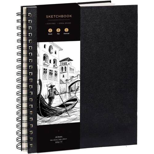 Sketchbook Hardcover – 200GSM Very Thick Paper – Spiral Sk