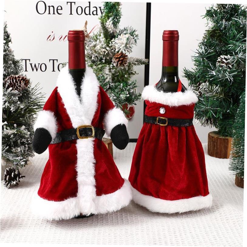 Christmas Red wine dress dress Wine bottle cover decoration