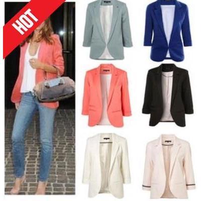 2017spring women candy color short casual jacket coat blazer