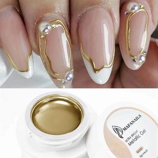 Chrome Gold Silver Metallic Effect Gel Mirror Nail Painting
