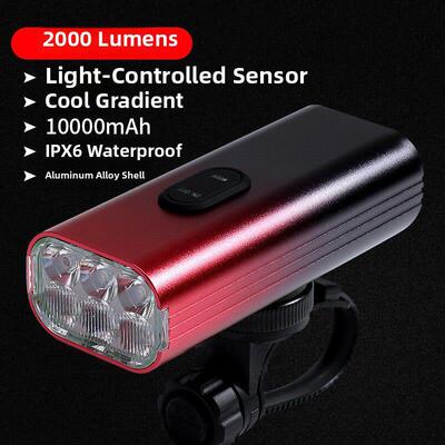 1000LM Bike Light Front Lamp Type-C Rechargeable LED 4500mAh