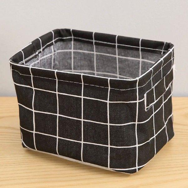 Plaid Printed Collapsible Fabric Storage Cubes Organizer