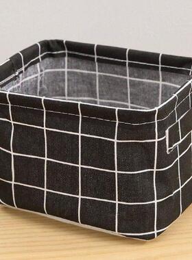 Plaid Printed Collapsible Fabric Storage Cubes Organizer
