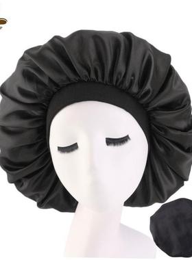 Cap Head Cover Bonnet Hat for For Curly Springy Hair Black