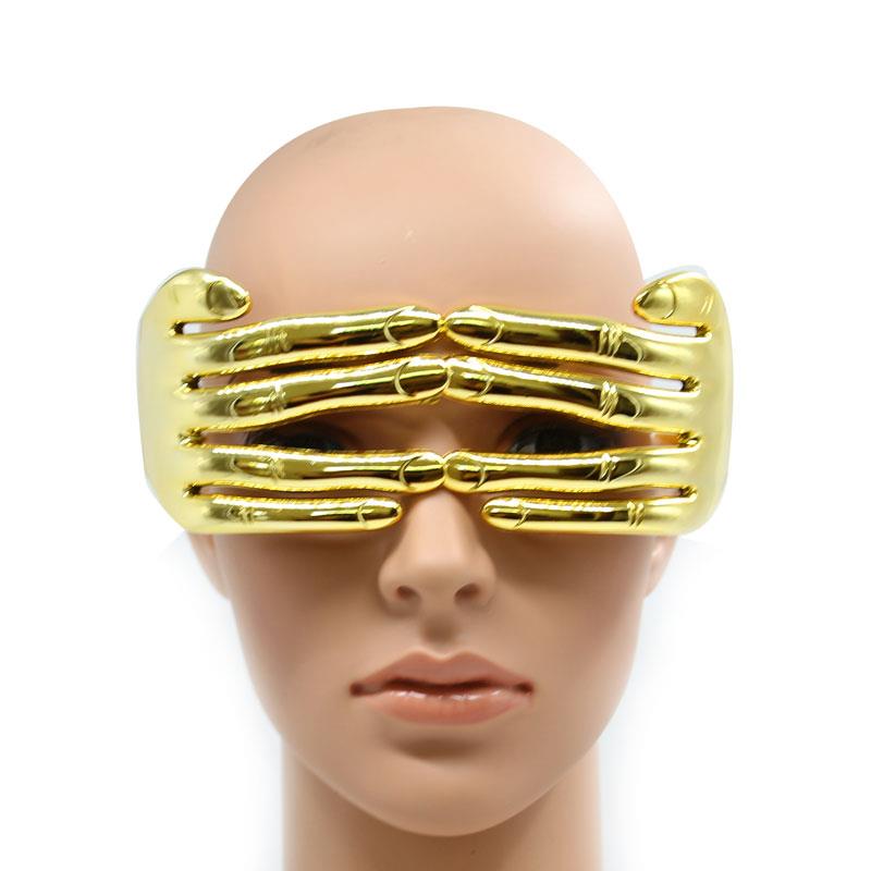 Gold Fingers Glasses Festival Points Men One Piece Silver Ba